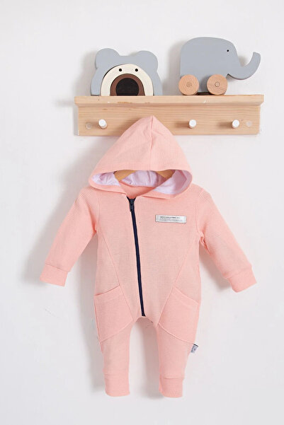 Genel Markalar Yandan Cepli Fermuarlı % 100 Pamuk Kız Bebek Tulumu
