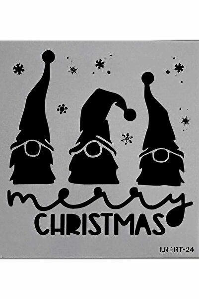 DERYA DESİNG ART قالب استنسل بنمط جنوم لرأس السنة الجديدة STL24 - 25x35 سم