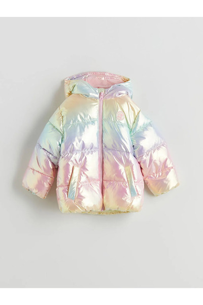 LC Waikiki LCW Kids Pembe Renk Bloklu Kız Çocuk Şişme Mont