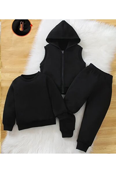 shop Set de iarnă tricotat din 3 piese, vestă de bază și vestă superioară, Le...