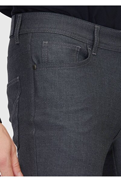 Ramsey Gray Plain Woven Slim Fit Casual Trousers