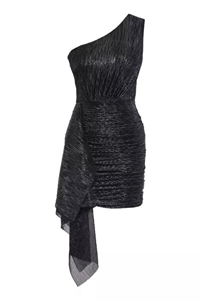 Keikei Black Silver Moonlight Kolsuz Kısa Elbise