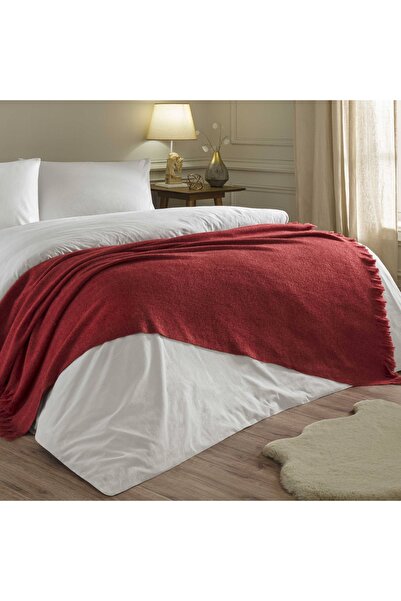 Linens Lunea Throw / Tv Battaniyesi Bordo Tek Kişilik