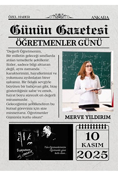 ÖĞRETMENLER GÜNÜ HEDİYE POSTERİ