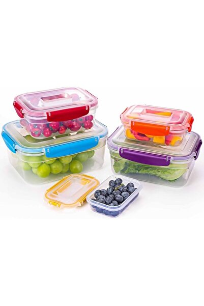 Generic Food Storage Boxes with Lids, Plastic Sealed Stackable Leak-proof Fre...
