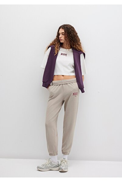 Mavi logo με τύπωμα Φούτερ με ίσια εφαρμογή, κανονική μέση, ελαστικό πόδι