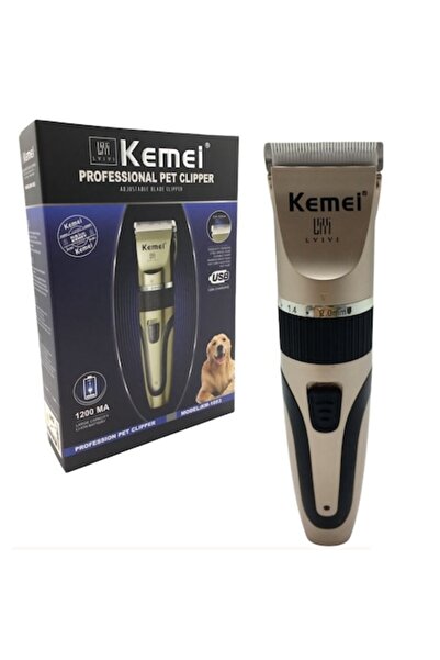 Kemei Mașină de tuns pentru animale, cu baterie de mare capacitate 1200mA,4 c...