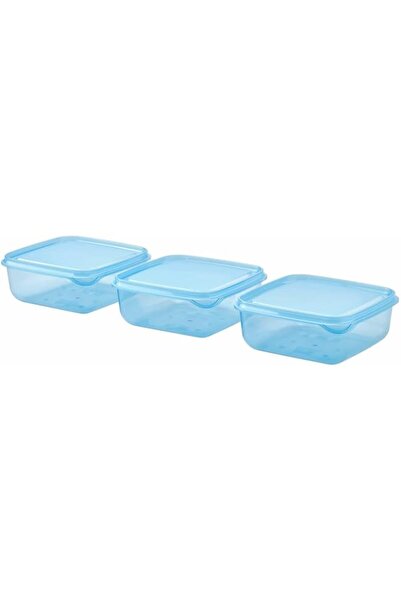 Generic Ikea PRUTA Food Container, Transparent/Blue 70 ml Pack of 3