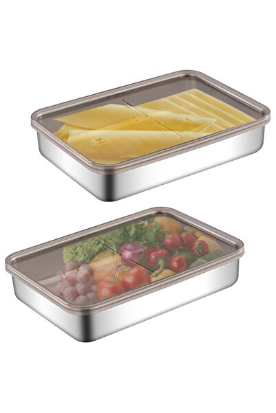 Generic Pack of 2 Cold Food Boxes for Fridge, Stackable, Food Storage Contain...