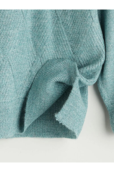 LC Waikiki Bisiklet Yaka Kendinden Desenli Kadın Triko Kazak