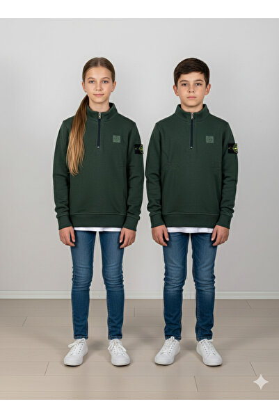 YusGos Unisex Girls/Boys Cotton Half Zipper Collar High Quality Sweatshirt (3-15 Years)