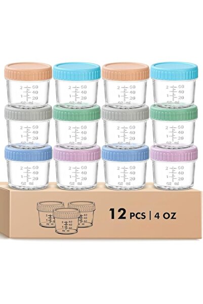 Generic Ctoby Glass Food Storage Containers,12 Pack Baby Food Storage Containers,4 Oz Food Storage Storage