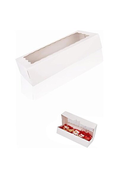 Generic 10-Pack Cookie Boxes with Window - White Bakery Boxes 12"x5.5"x2.5" - Auto-Popup Treat Boxes for El