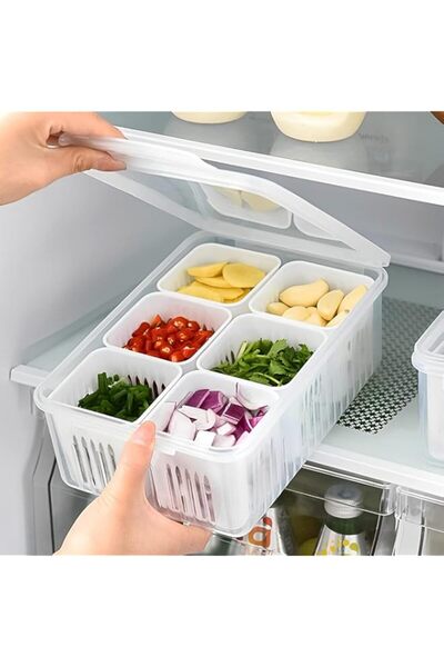 Generic YelaJoy Food Storage Containers with Lids Airtight, Scallion Preservation Box Fridge Fresh-Keeping