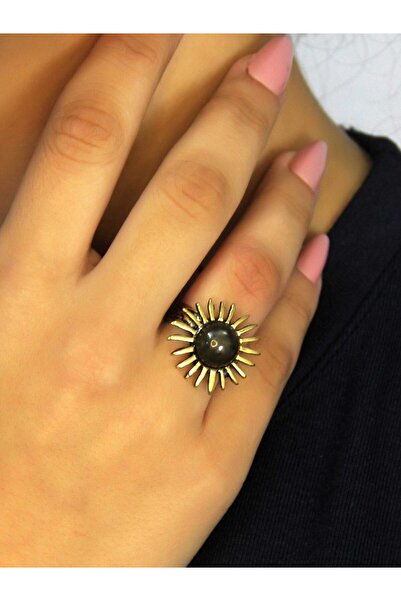esha خاتم نسائي من الحجر الطبيعي لابرادوريت مصنوع من الحجر الطبيعي على شكل الشمس القديمة قابل للتعديل euy73lbt