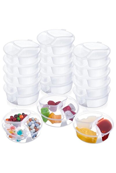 Generic Container Set, Reusable Snack Containers with, Lids Three Compartment...