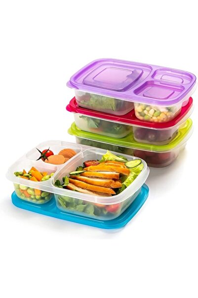 Generic 3 Pack Bento Lunch Box with 3 Compartments, Meal Prep Container, BPA-...