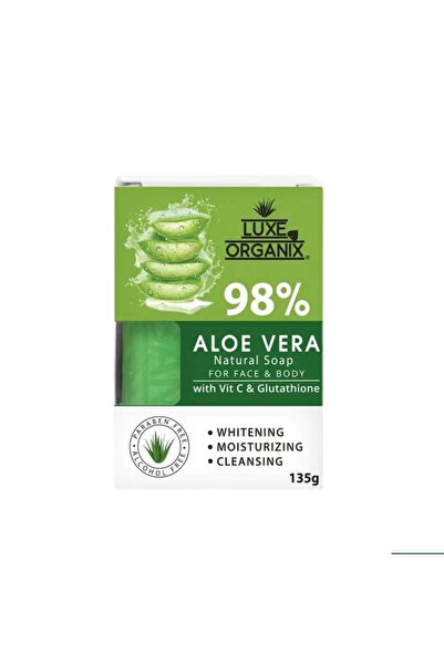 LUXE ORGANIX صابون طبيعي من الصبار بنسبة 98% مع فيتامين سي والجلوتاثيون
