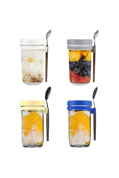 Generic EETU Overnight Oats Containers with Lids 4 Pack 600Ml High Capacity Overnight Oats Container with M