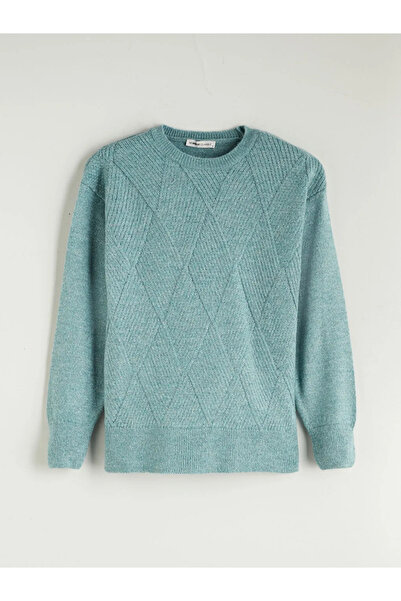 LC Waikiki Bisiklet Yaka Kendinden Desenli Kadın Triko Kazak