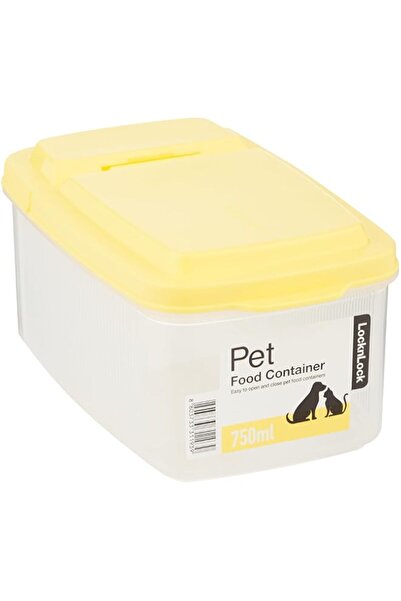 Generic LocknLock Lock & Lock Pet Dry Food Container, 750 ml Capacity, Yellow/White