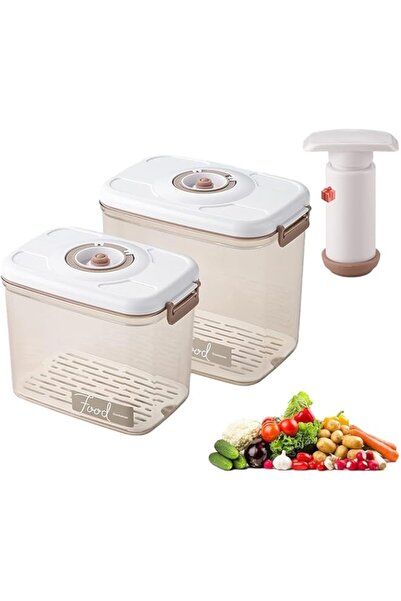Generic Storage Box Set, 2 Pcs Vacuum Food Container Boxes with Vacuum Pump, ...