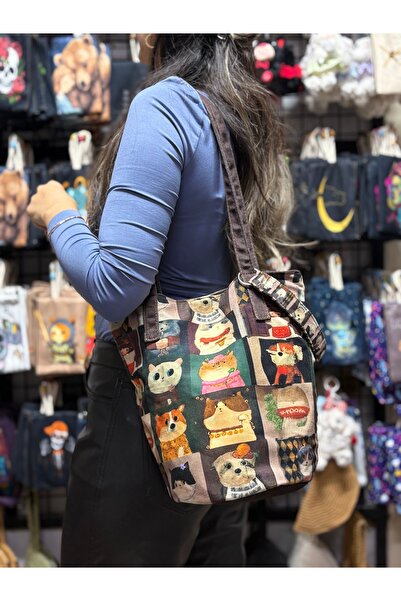 Street Bag Saira Hayvan Desenli Etnik Otantik Omuz Çantası Su Geçirmez Günlük...