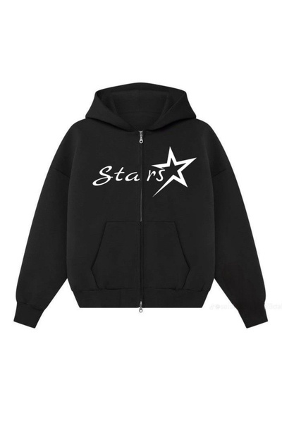 Sebesta Fashion سترة رياضية جديدة للموسم بسحاب وثلاثة خيوط قطنية مطبوعة بنجوم