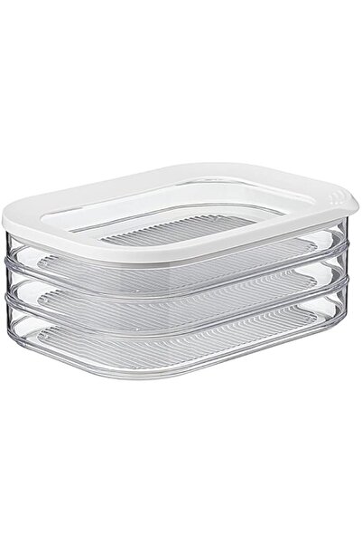Generic Mepal Cold Meat Boxes for Fridge with 3 Layers - Sausage Storage Fridge with Lid - Suitable for Sto