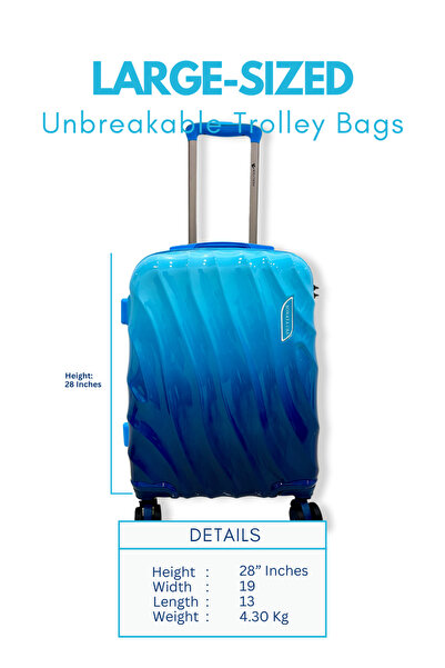 SONATA 28" Large Travel Hard Side Abs Spinner Luggage Trolley Unbreakable PP 4-Wheel Luggage Suitcases