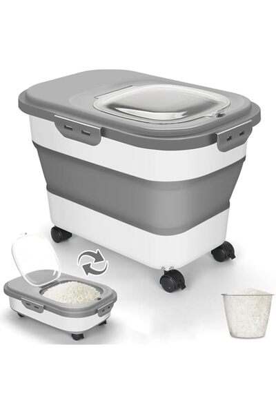 Generic UNIFACE Rice Storage Container,15KG Airtight Food Storage Containers,Collapsible Dry Food Storage w