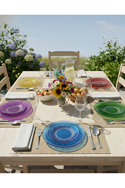 AKDEN STORE Kesme Dekor El İşçiliği Sofra Servis Seti 13 Parça