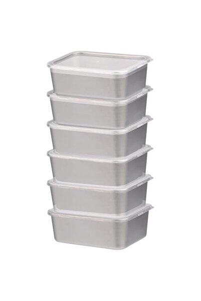 Generic Wensdr 6 Pack Stackable Stainless Steel Pizza Dough Proofing Box With Lid - Homemade Bread Containe