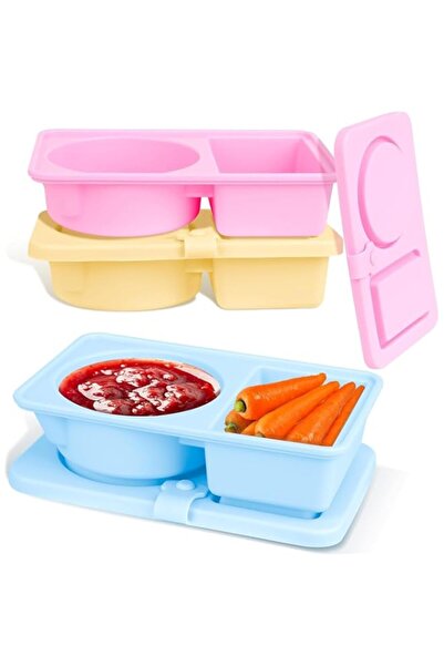 Generic YelaJoy Silicone Reusable Snack Containers with Lids, Double Compartment Snackle Box Containers, Sa