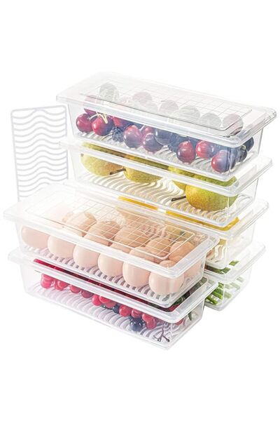 Generic Pcs Produce Saver Containers, Fridge Food Storage Boxes, Stackable Fr...
