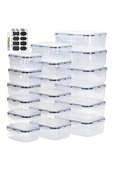 Generic PREMIFY 18pcs Food Storage Container Set with Locking Lids + 20 Labels, Large Rectangular (Space Sa