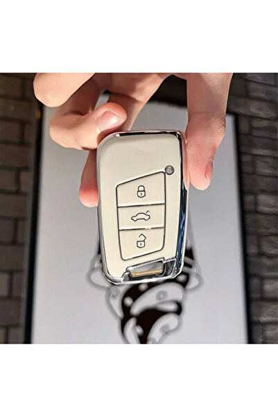bigkey غطاء مفتاح فولكس فاجن باسات B8 B8.5 أرتين غير قابل للصوت نموذج أبيض / فضي