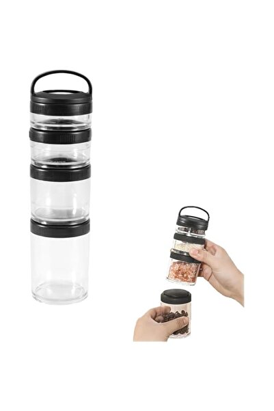 Generic Stackable Snack Jar, Portable Food Storage Container with Twist-Lock Lid for Snacks, Nuts, Drinks,