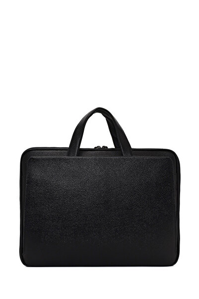 Derimod Men's Black Long Strap Leather Briefcase 25Wbd3530Ft