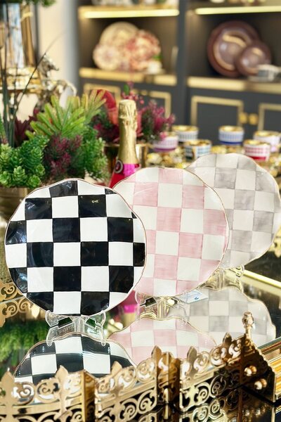 ARTER Home طبق كيك مربع وردي اللون مكون من 6 قطع