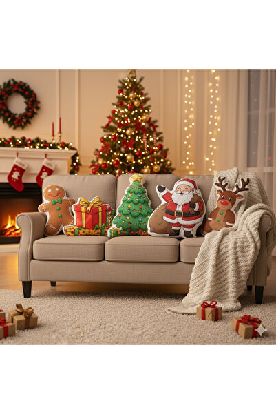 Piloji مجموعة وسائد رأس السنة الجديدة مكونة من 5 قطع، وسائد زخرفية منفوشة على...