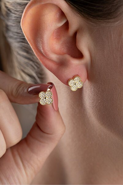 Silvano Jewelry 925 Ayar Gümüş Yonca Küpe