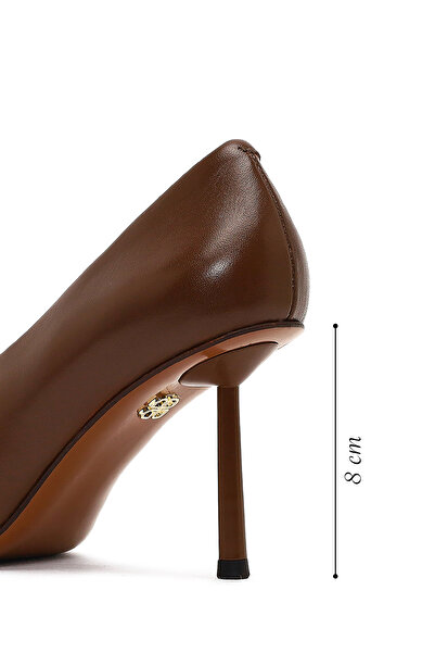 Derimod Women's Brown Thin Heeled Leather Stiletto 25Afd100618