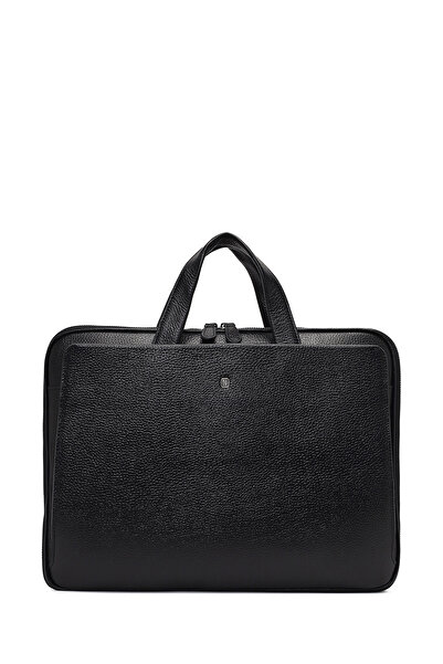 Derimod Men's Black Long Strap Leather Briefcase 25Wbd3530Ft