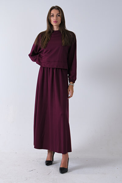 Feminist Önü Yarasakol Etekli Takım Mürdüm 31040702