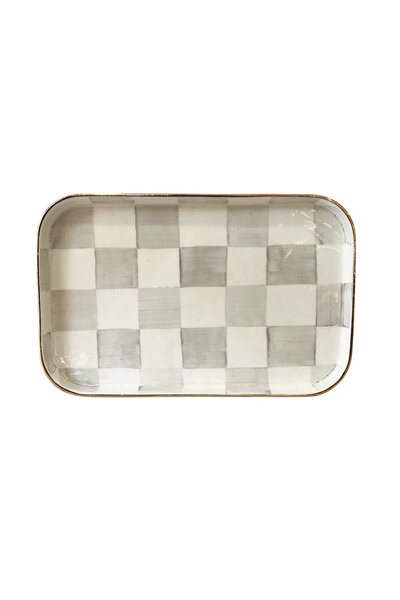 ARTER Home Damalı Gri Dikdörtgen Sunum Tepsi