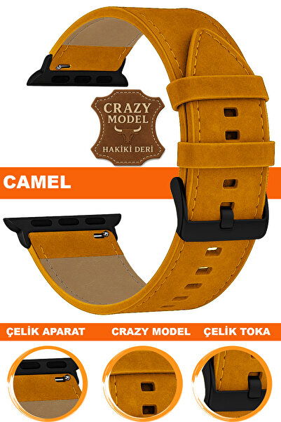 COBRA حزام ساعة جلدي مجنون متوافق مع ساعة أبل سلسلة 1/2/3/4/5/6/se/7/8/9 ألتر...