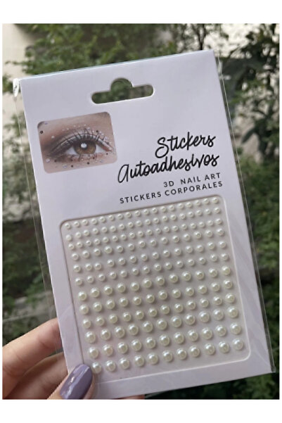 Acarlar Ticaret 165 Adet Krem Inci Tırnak, Yüz, Vücut, Saç Stickeri Kendinden...