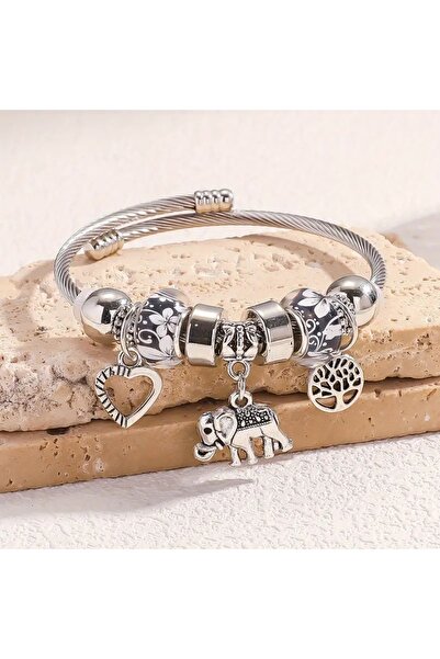 takantakana Yeni Tarz ,Kalp , Şans Fil Hayat Ağacı Aşk Sevgi Charmlı Bileklik...