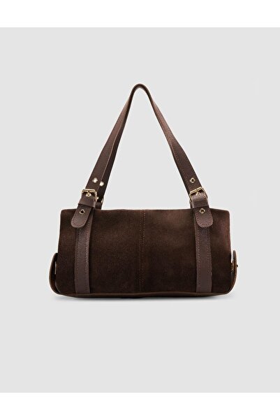 Cabani Brown Suede Women's Bag with Belt Strap